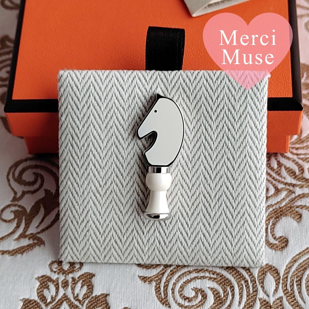 ❤未使用品❤カヴァリエピンブローチ アイボリーｘシルバー金具 エルメス