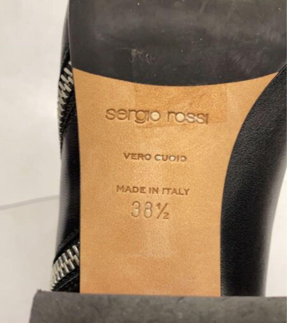 美品　セルジオロッシ　Sergio Rossi ブラック　レザー ブーツ ジップ