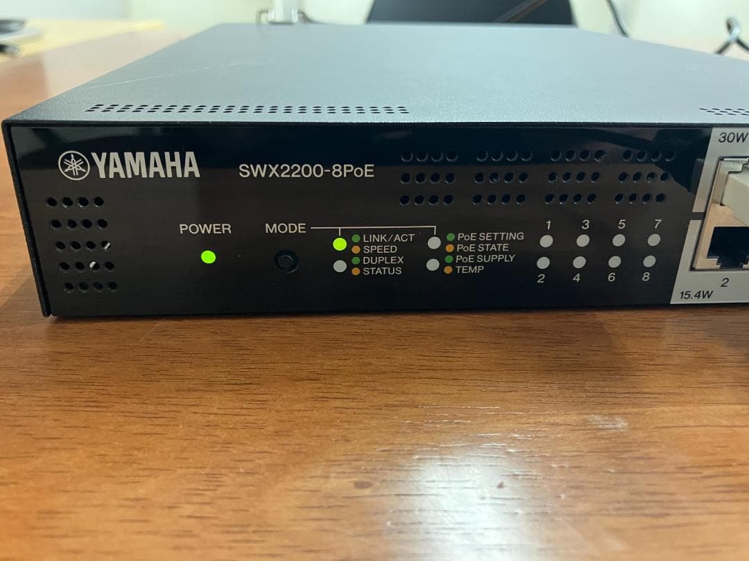 YAMAHA SWX-2200-8PoE PoE対応L2スイッチ①