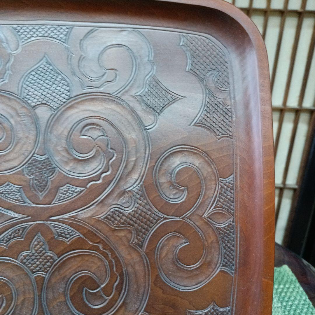 アイヌ彫り角盆　最終価格