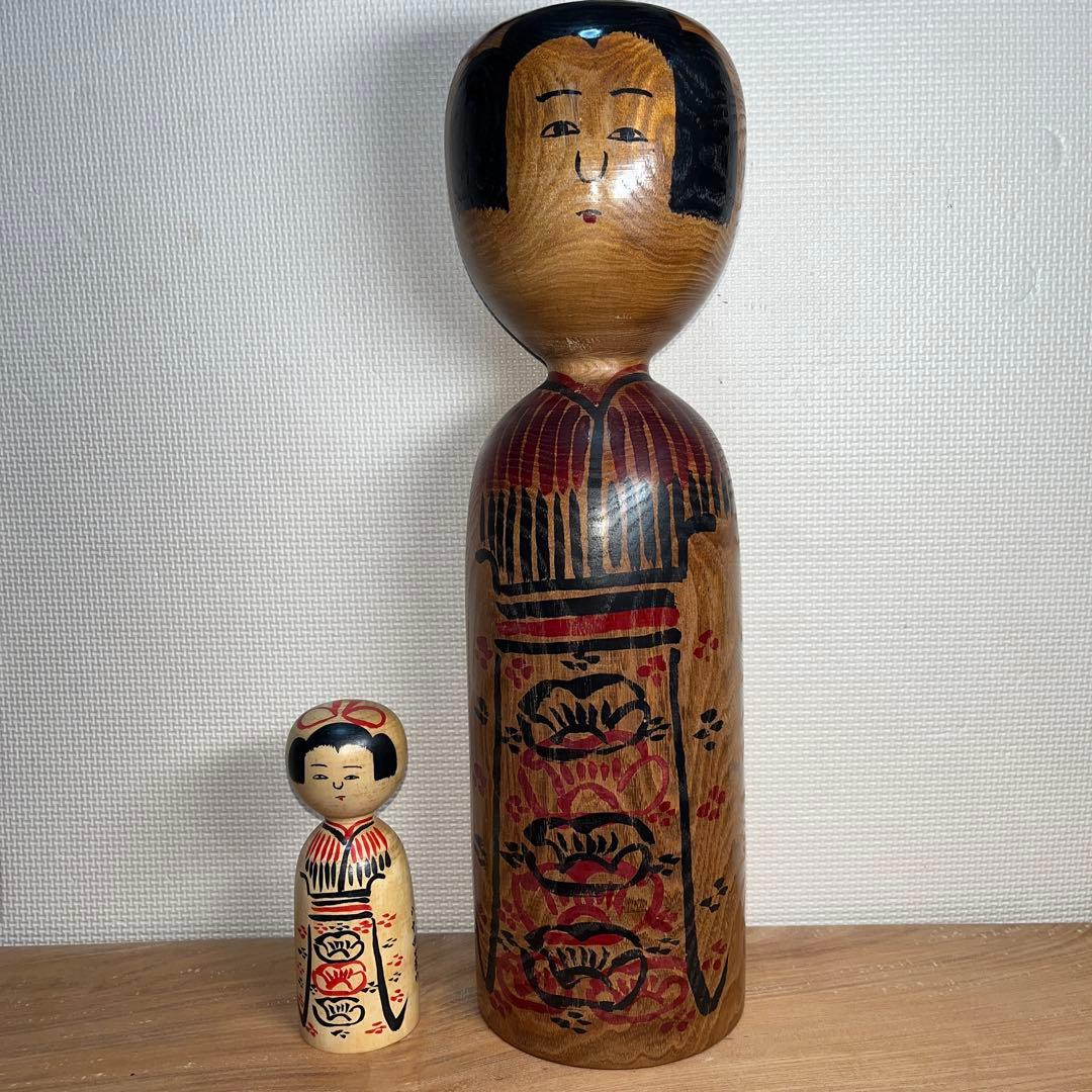 ⭕️現代名工　小椋久太郎　秋田　木地山こけし　槐材　1.4尺大型　伝統こけし