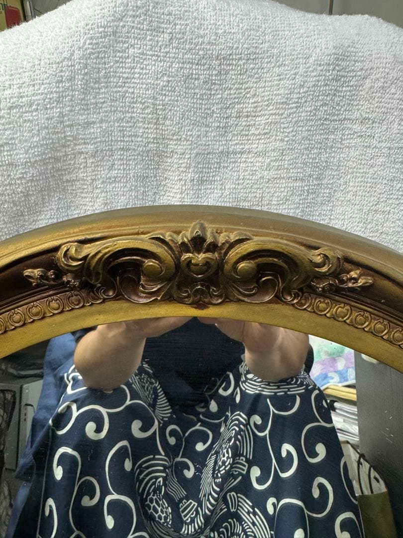 ウォールミラー　アンティーク調　壁掛け　大型鏡