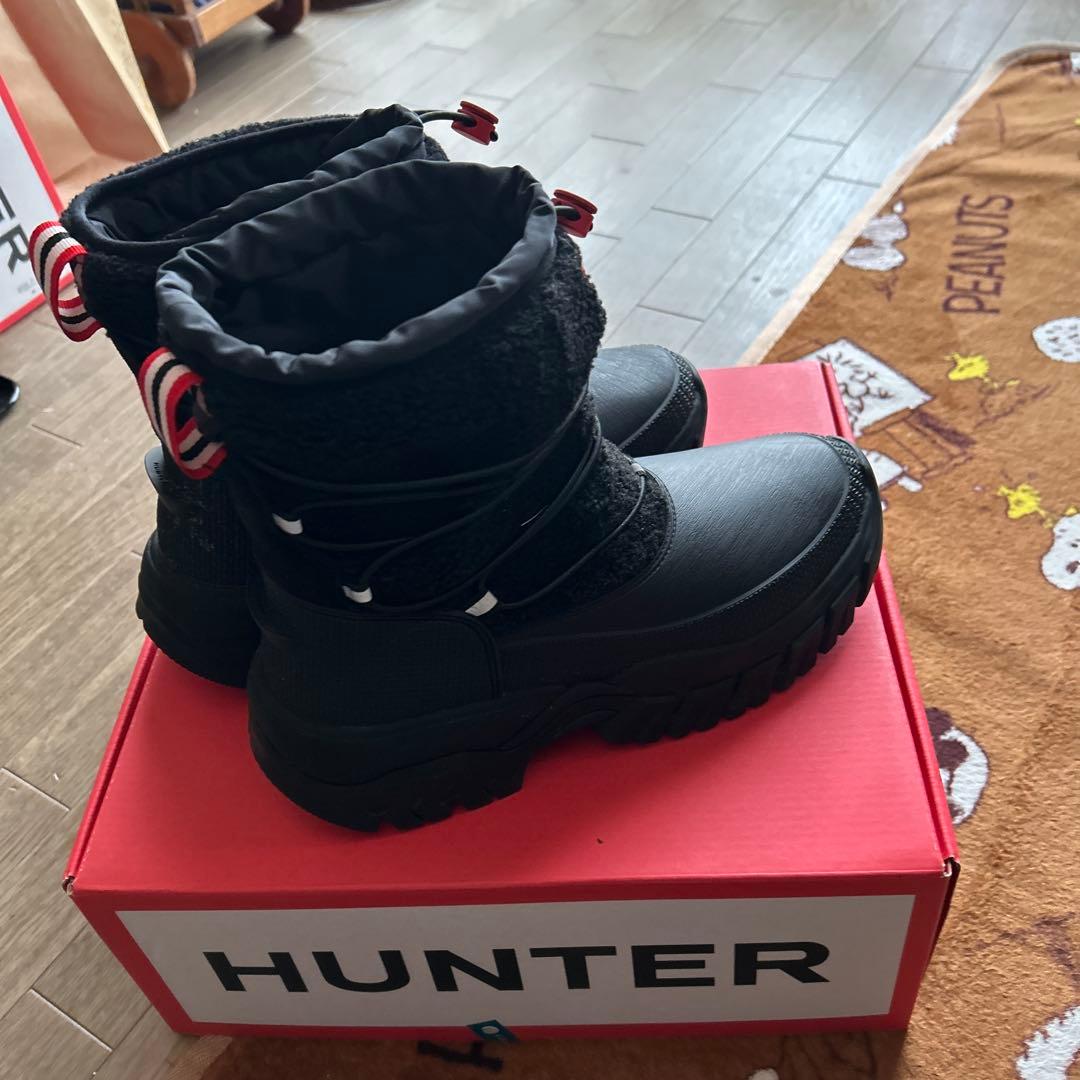HUNTER ブラック スノーブーツ