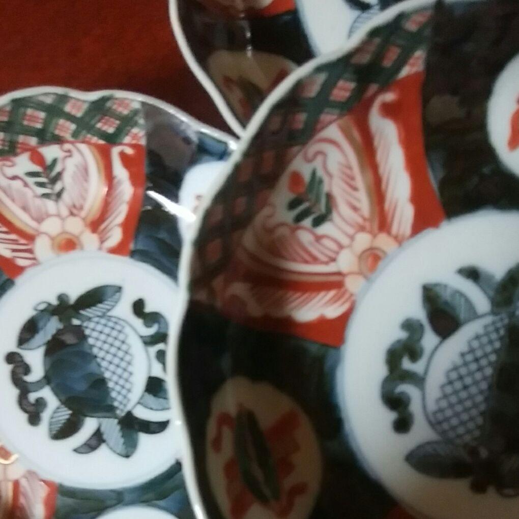 125　伊万里焼　色絵　膾皿　5客