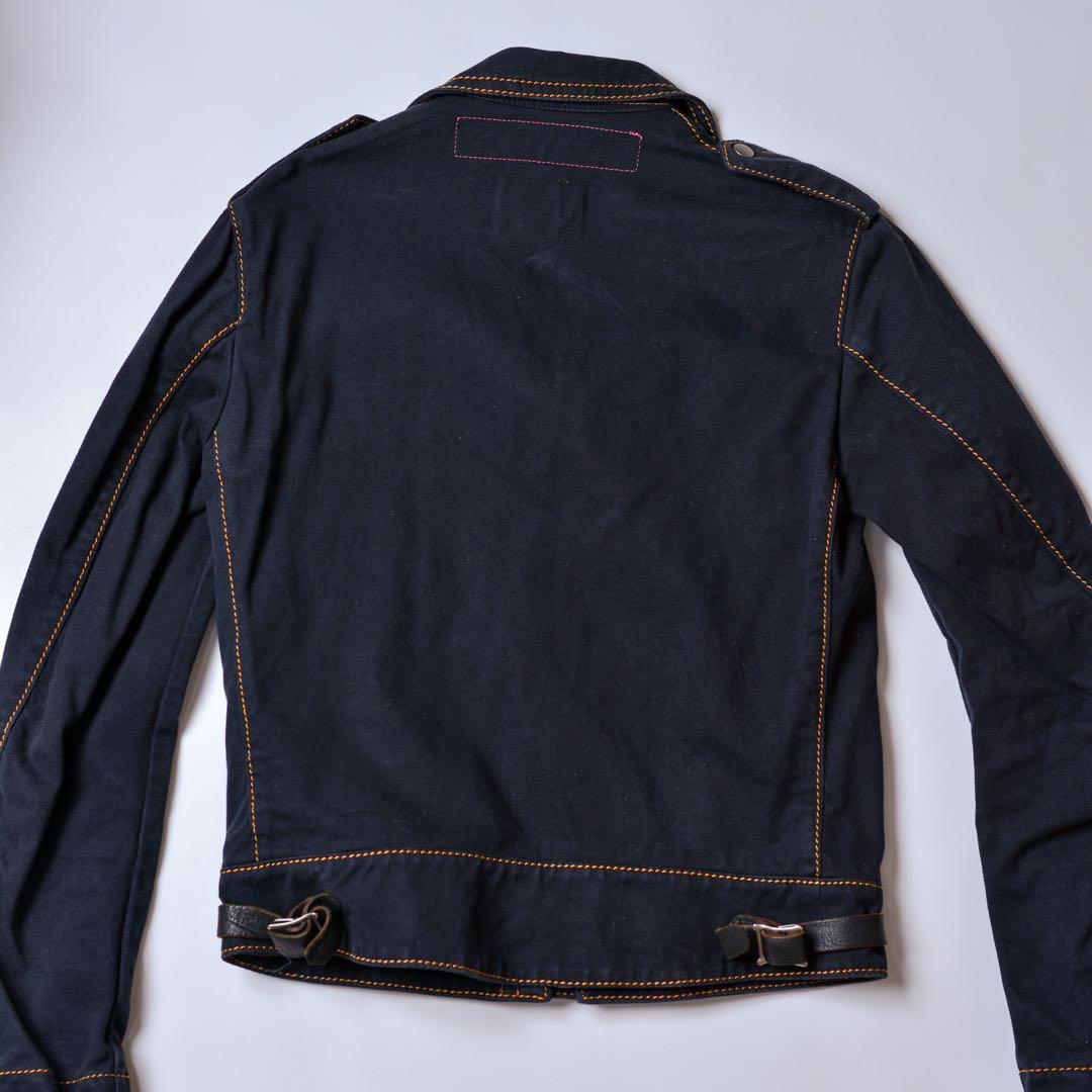 ジュンヤワタナベマンピンク ルイスレザー ライダースジャケット M