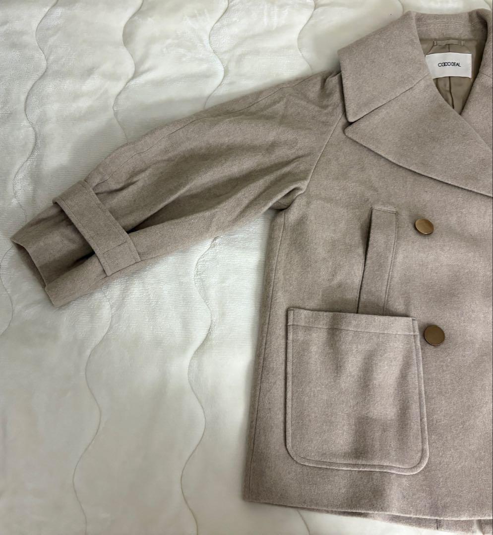 COCODEAL インペリアルモッサショートPコート　ベージュ