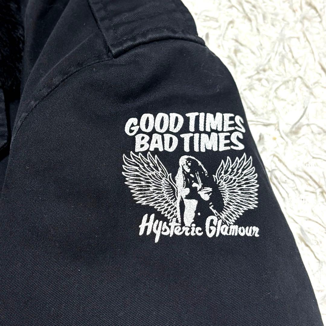 ヒステリックグラマー　モッズコート　ヒスガール　袖ロゴ　裏地ボア